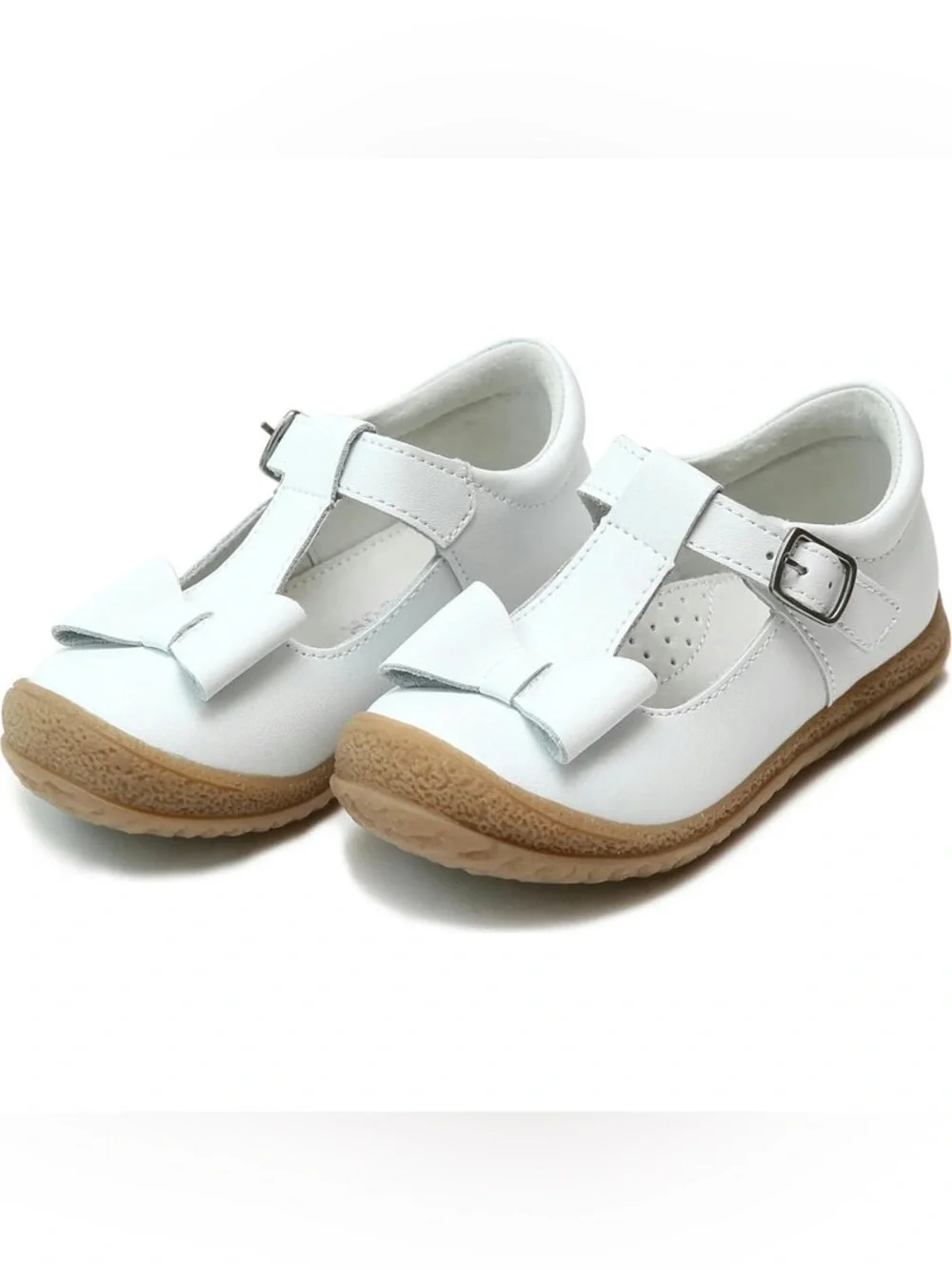 Girls' L'Amour Emma Bow T-Strap Mary Jane Shoe VGC Size 4 White Baby Toddler